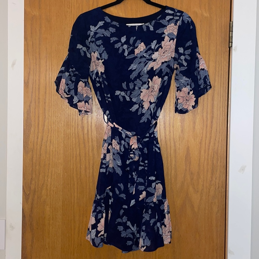 Hello Molly blue floral wrap dress